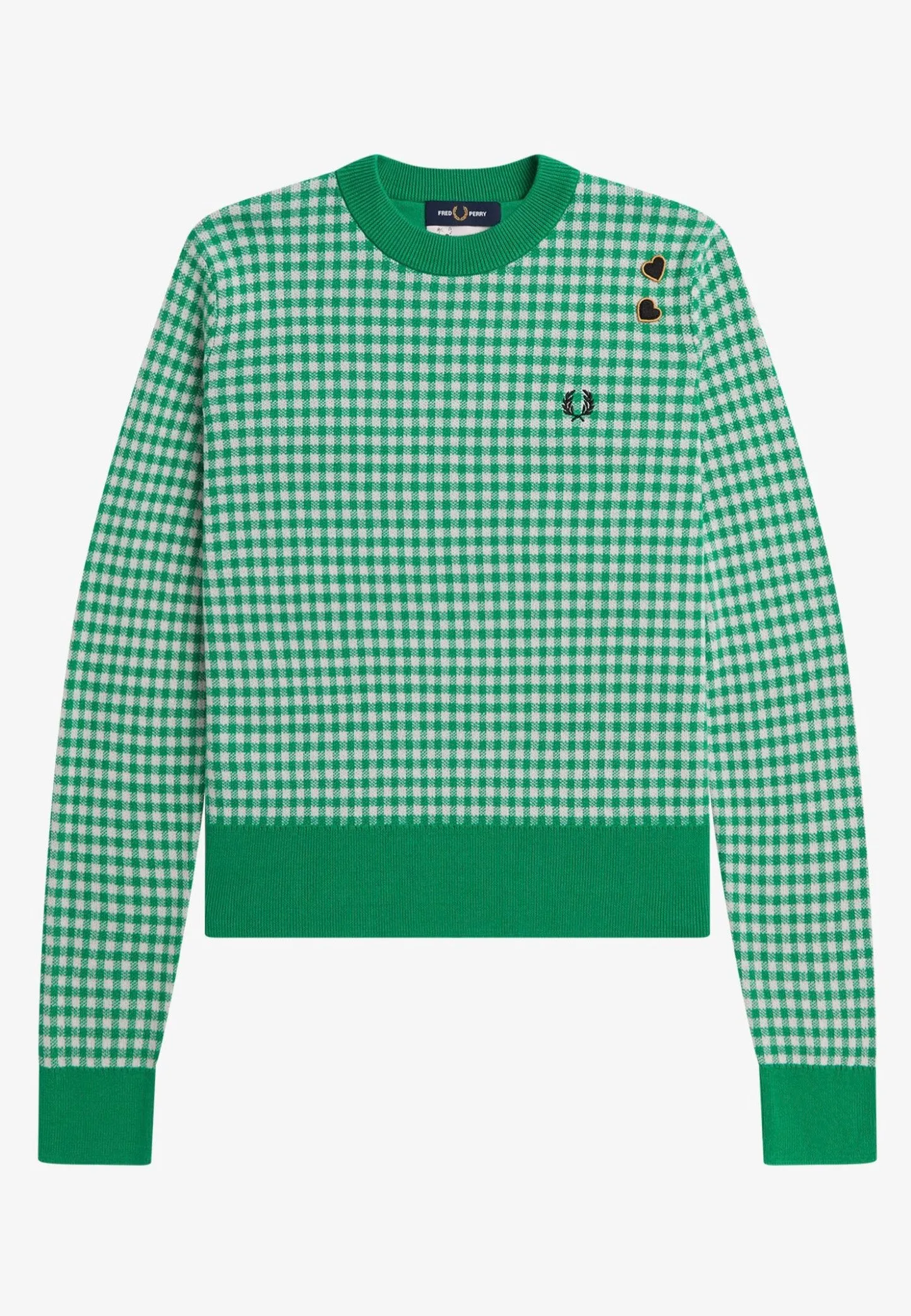 Fred Perry Amy Winehouse collaboration gingham green pullover.