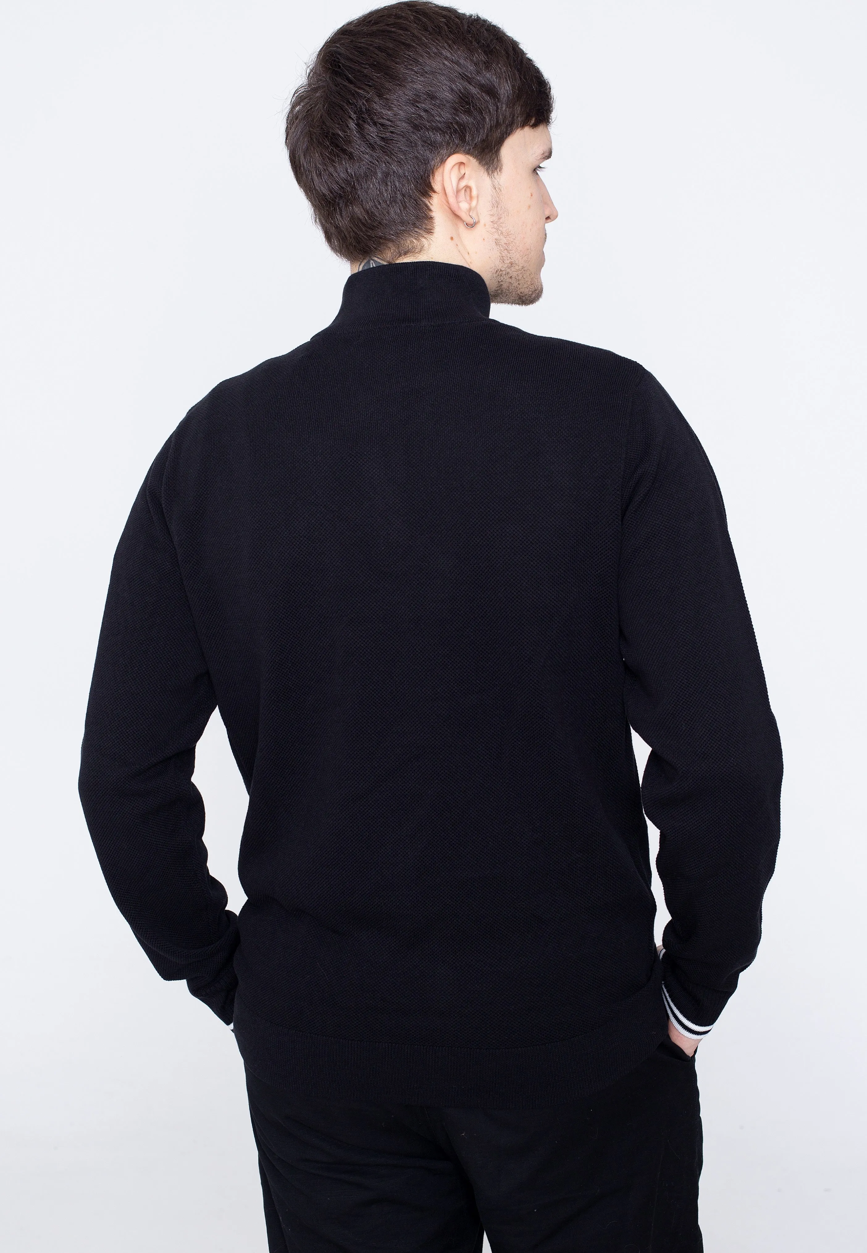 Fred Perry Half Zip Black Pullover