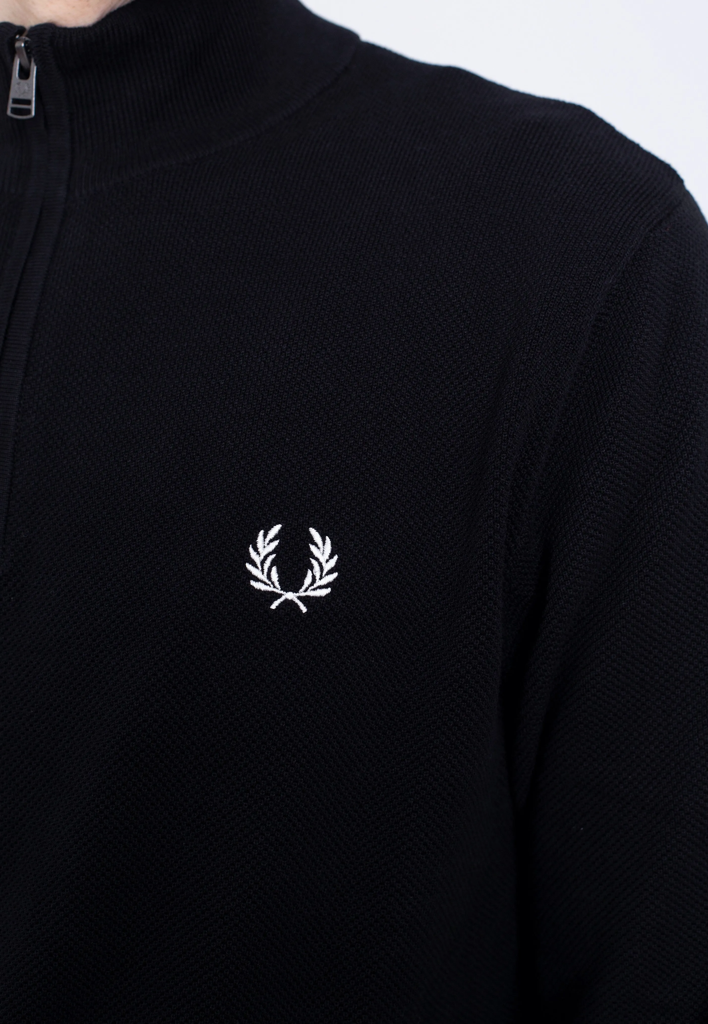 Fred Perry Half Zip Black Pullover