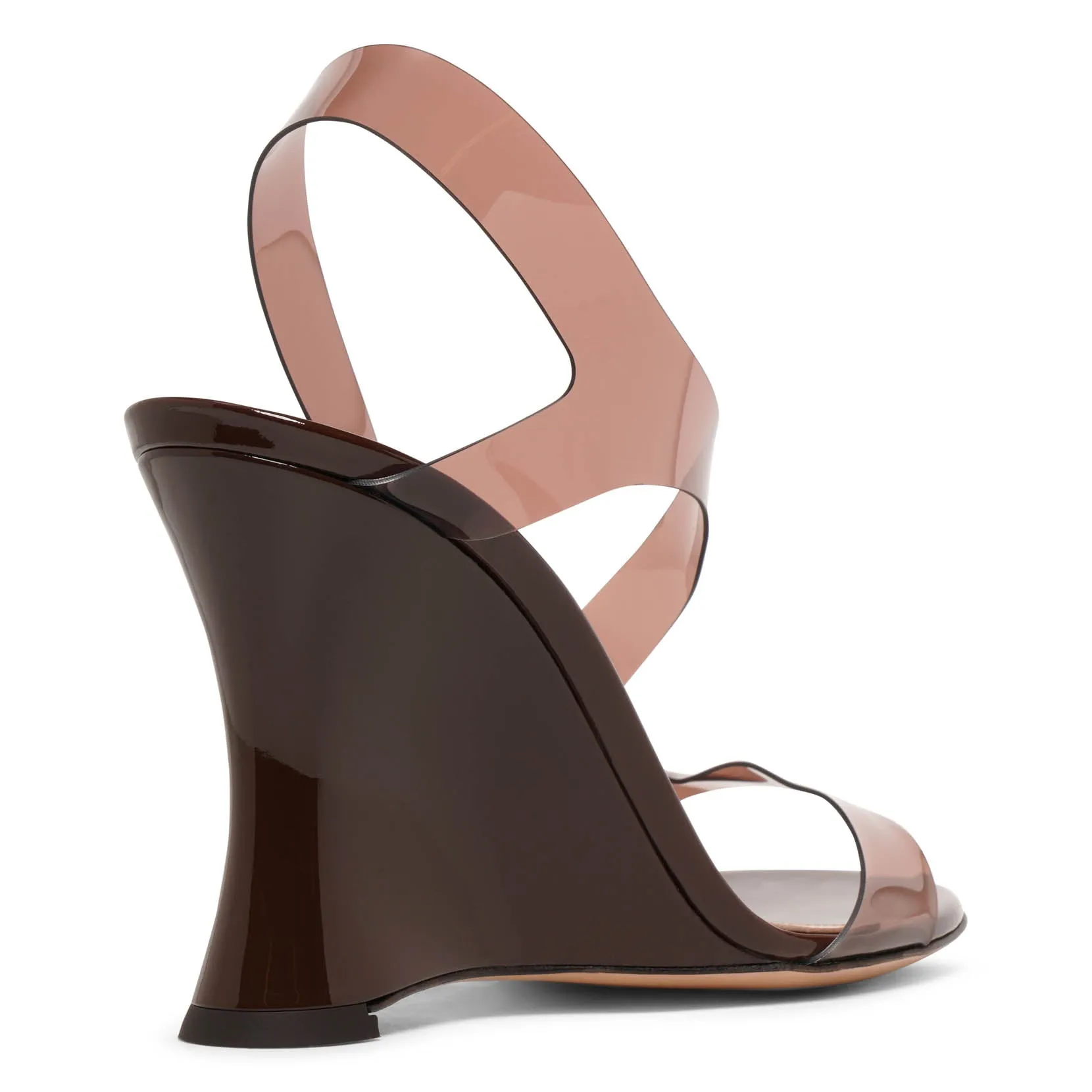 Gianvito Rossi Metropolis 100 brown PVC wedge sandals