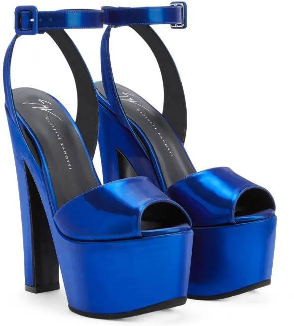 Blue Tarifa 170mm Platform Sandals by Giuseppe Zanotti