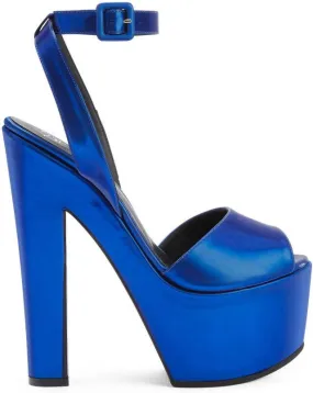 Blue Tarifa 170mm Platform Sandals by Giuseppe Zanotti