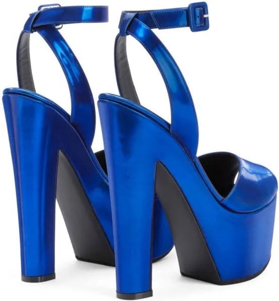 Blue Tarifa 170mm Platform Sandals by Giuseppe Zanotti