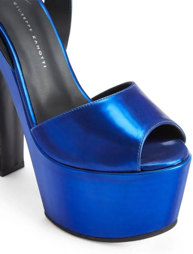 Blue Tarifa 170mm Platform Sandals by Giuseppe Zanotti