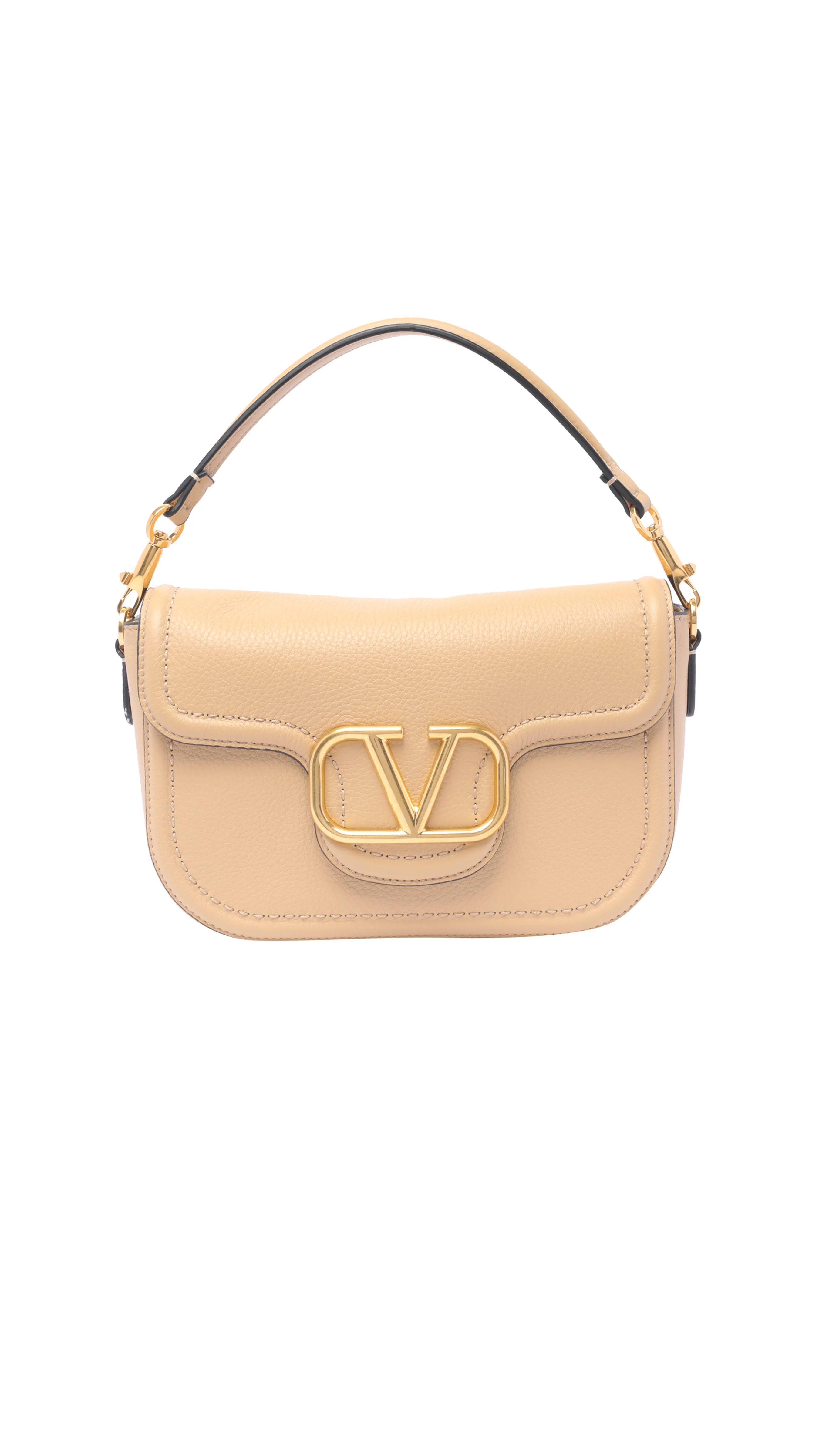 Grainy Calfskin Pale Yellow Shoulder Bag