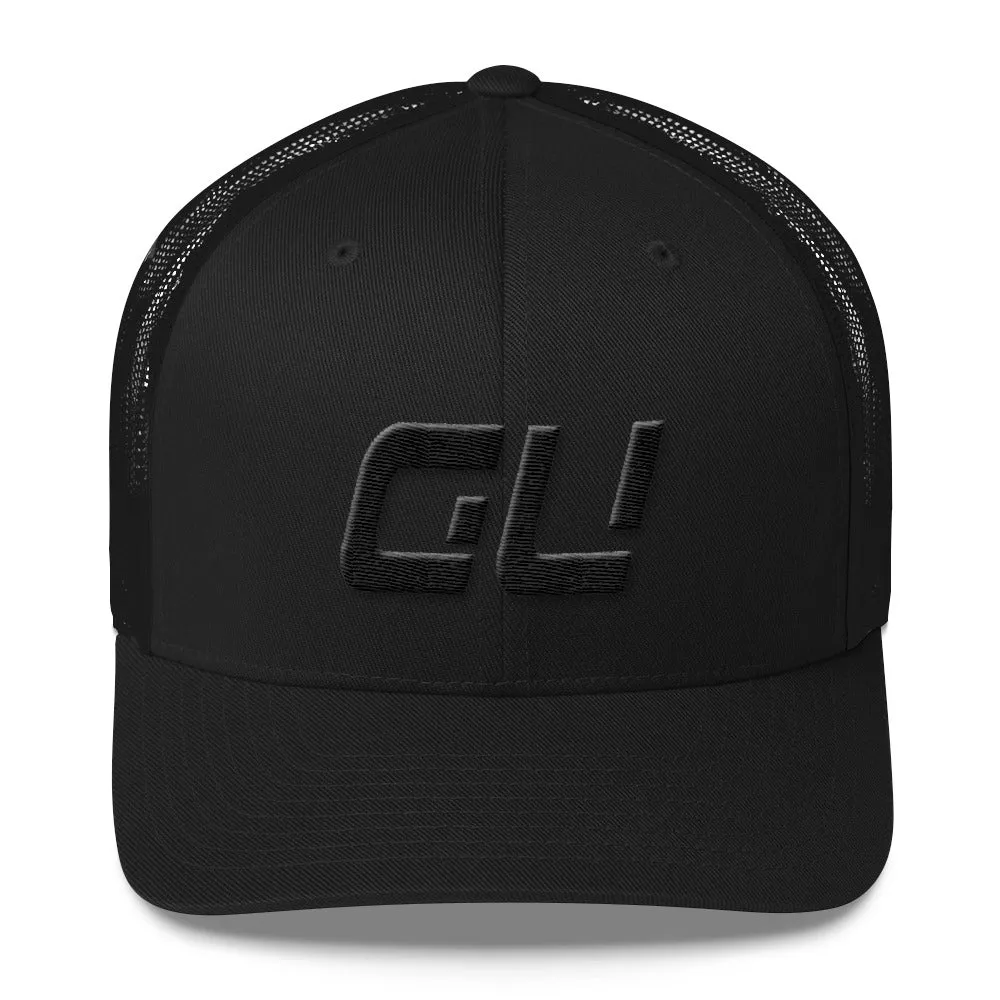 Guam Mesh Back Trucker Cap with Black Embroidery - GU - Various Hat Color Options