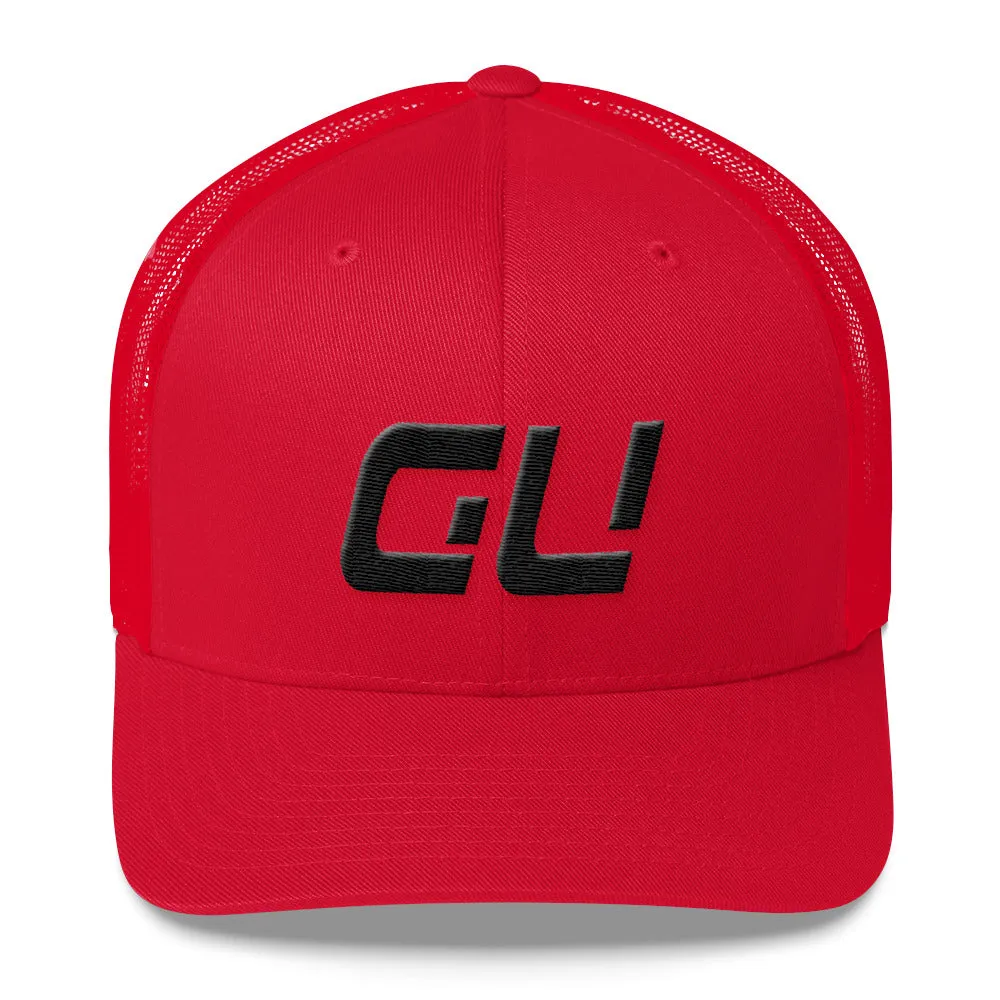 Guam Mesh Back Trucker Cap with Black Embroidery - GU - Various Hat Color Options