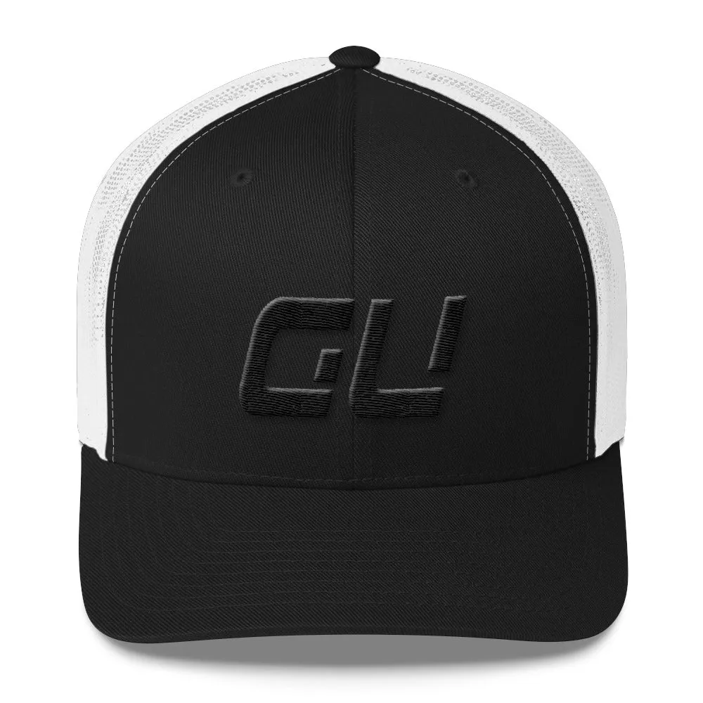 Guam Mesh Back Trucker Cap with Black Embroidery - GU - Various Hat Color Options