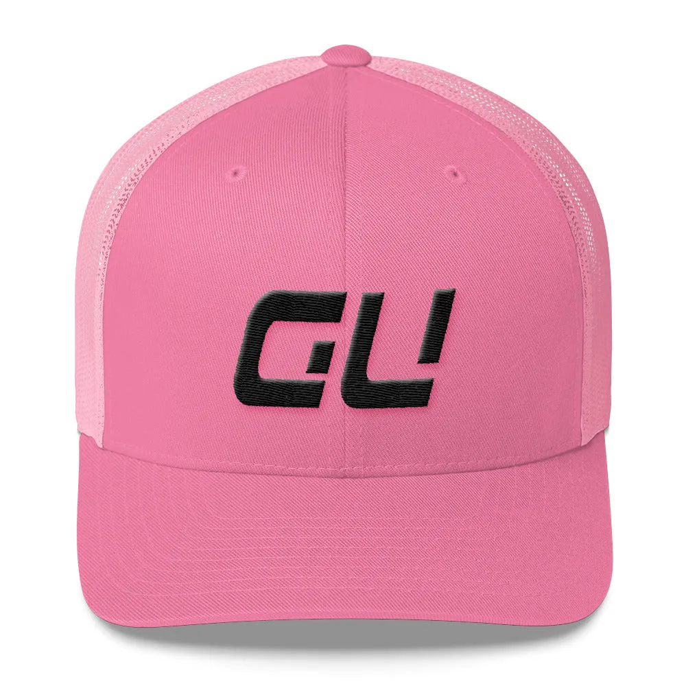 Guam Mesh Back Trucker Cap with Black Embroidery - GU - Various Hat Color Options