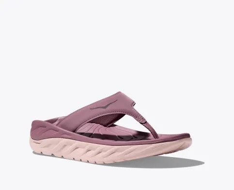 Hoka Women's ORA Recovery Flip Sandals in Wistful Mauve and Peach Whip Colors