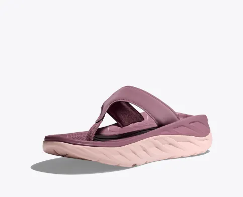 Hoka Women's ORA Recovery Flip Sandals in Wistful Mauve and Peach Whip Colors