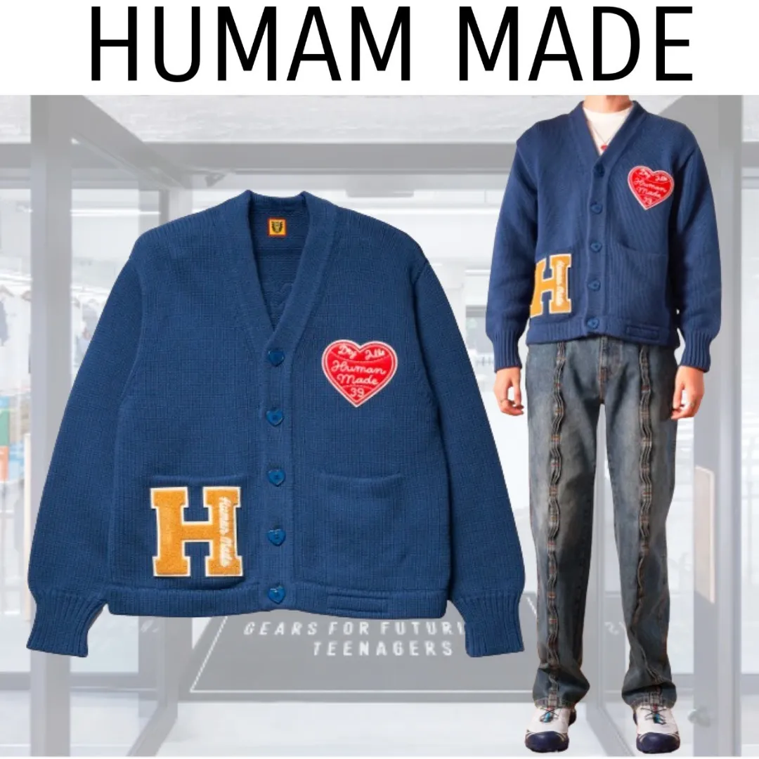 HUMAN MADE Heart Unisex Street Style Plain Cotton Blended Fabrics.