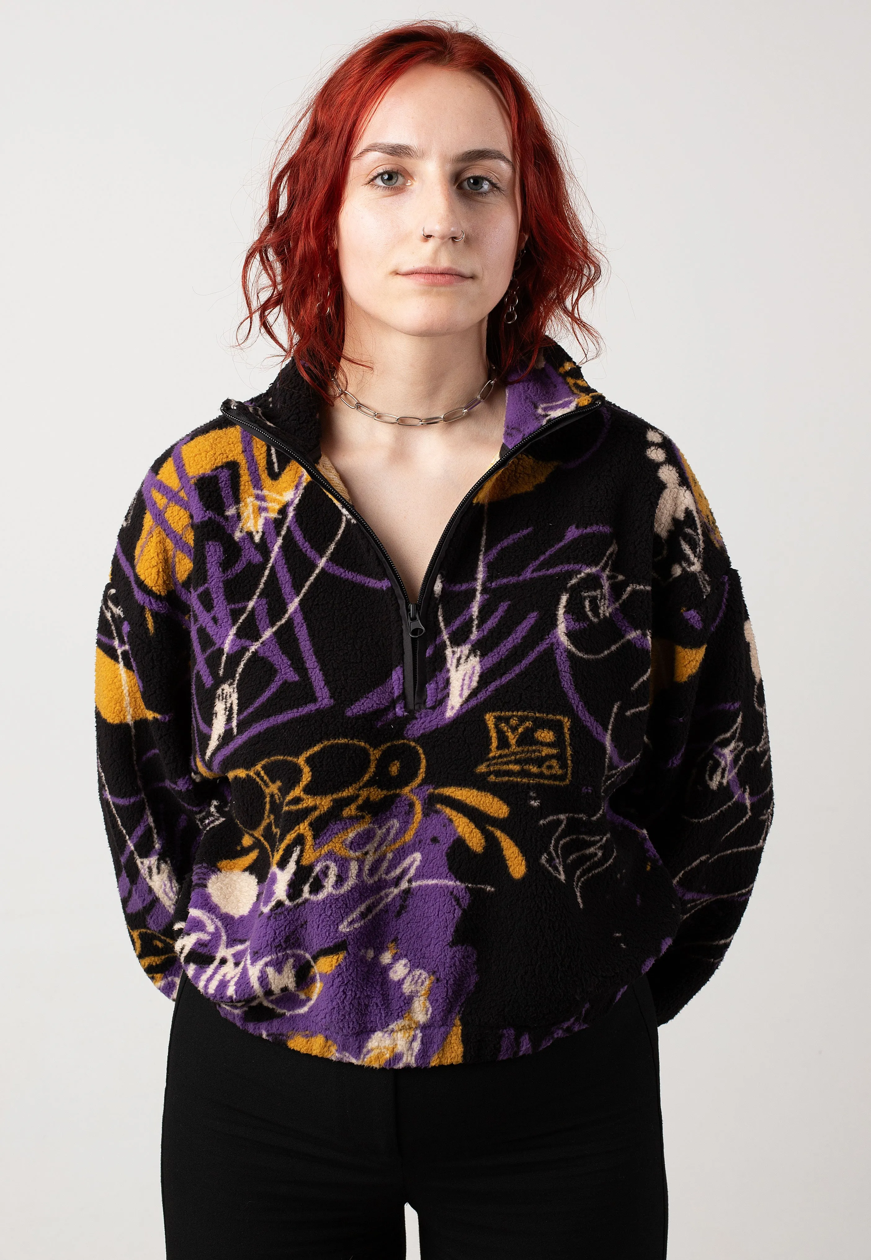 Iriedaily Arkta Teddy Black Purple Pullover