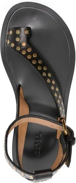 ISABEL MARANT Black Leather Studded Jiona Sandals