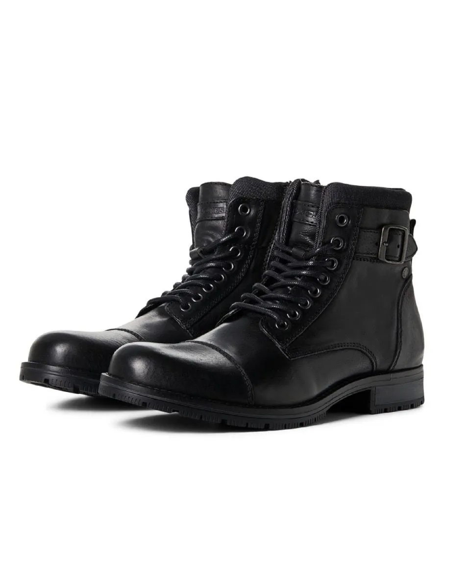 Jack & Jones Albany Anthracite Leather Boots