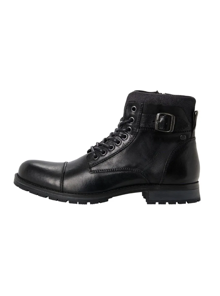 Jack & Jones Albany Anthracite Leather Boots