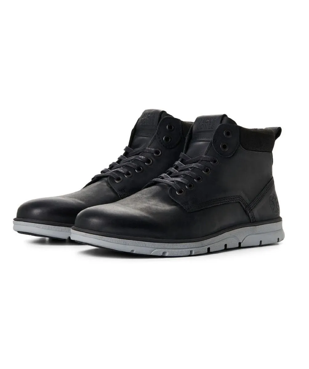 Jack & Jones Tubar Anthracite Leather Boots