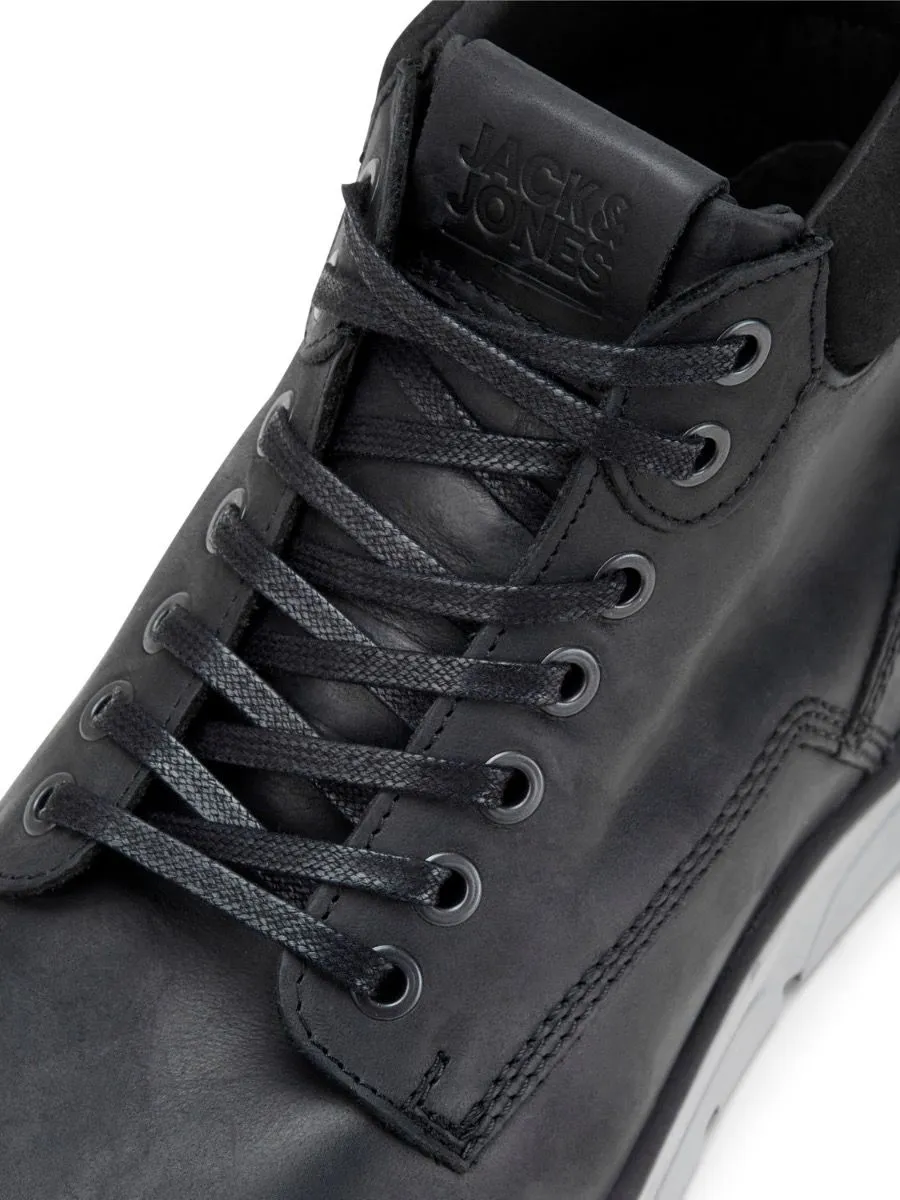 Jack & Jones Tubar Anthracite Leather Boots