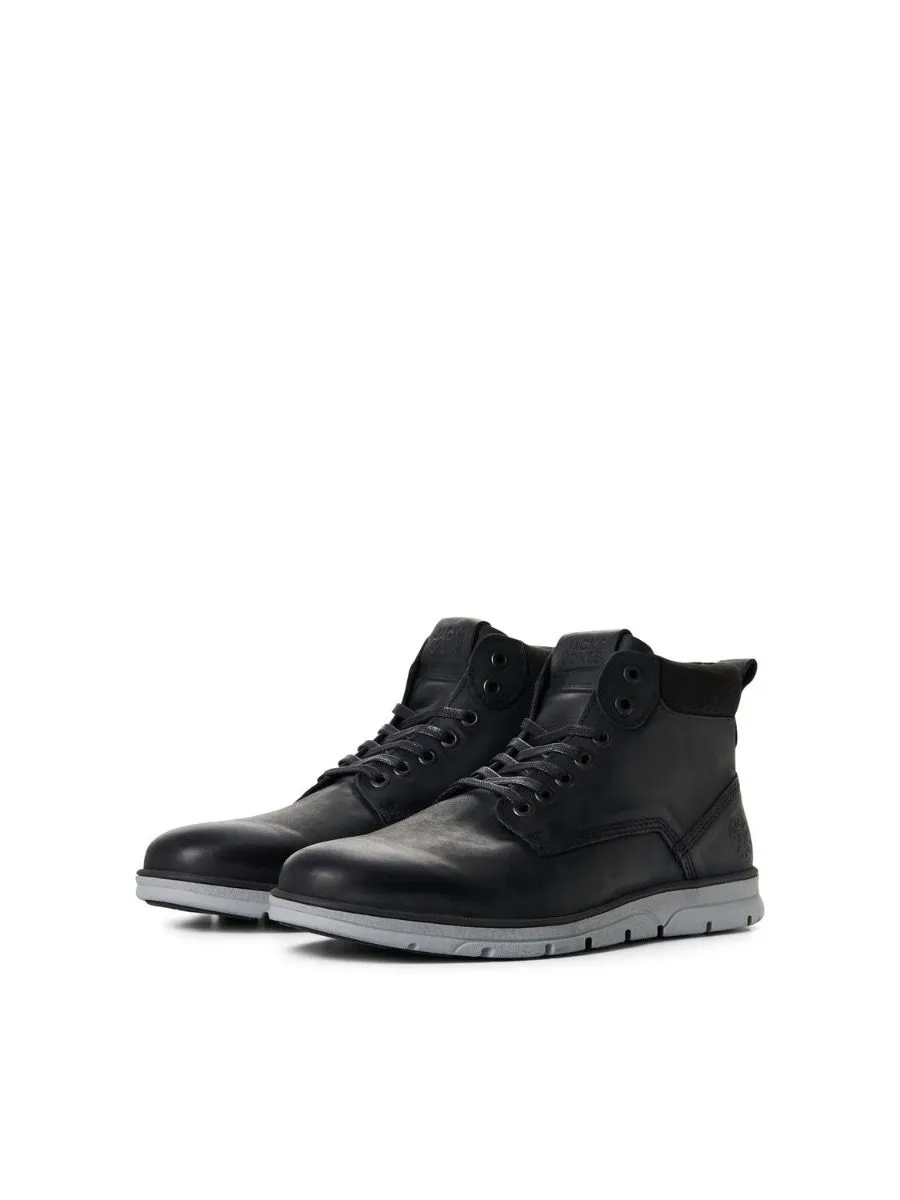 Jack & Jones Tubar Anthracite Leather Boots