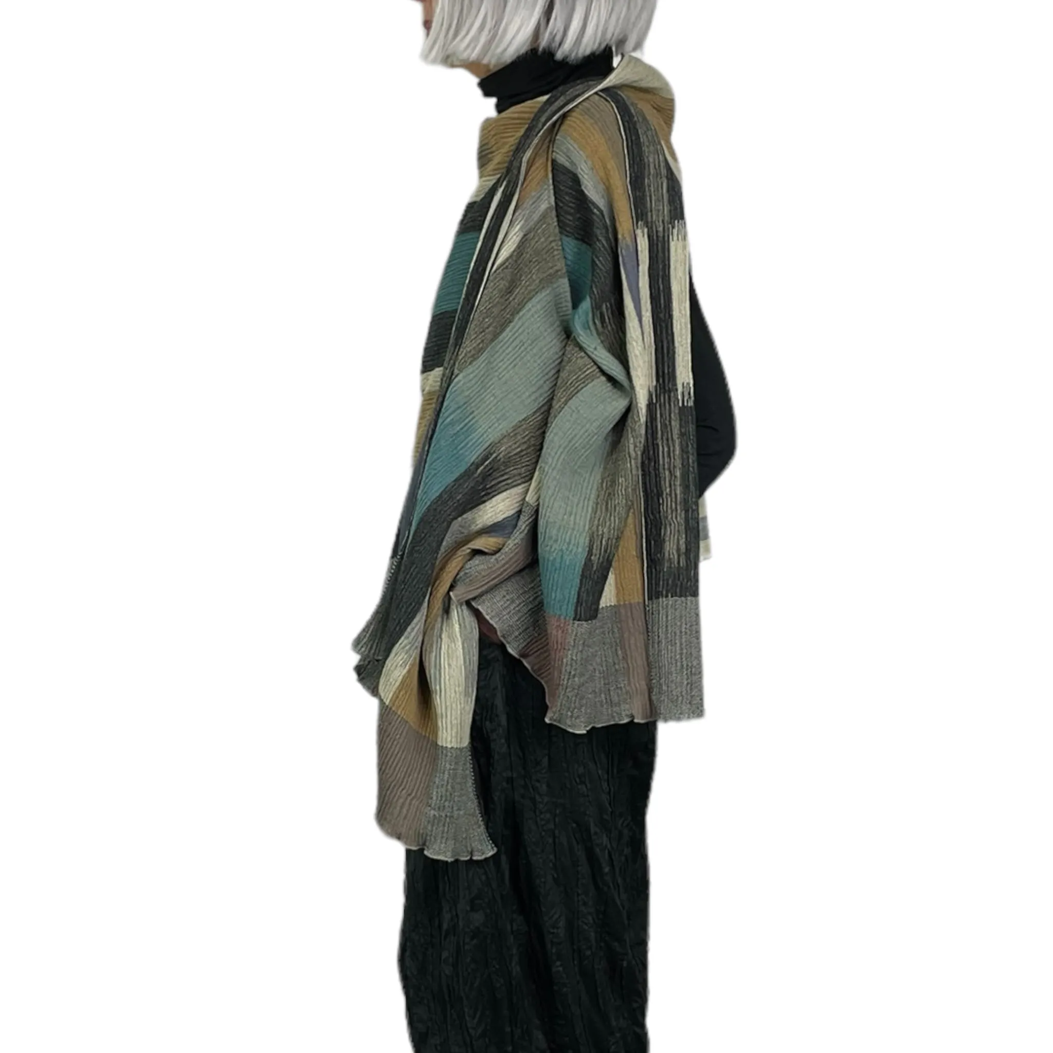 Jacquard Kasuri Shawl - One-Arm Style