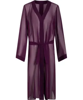 Pink Purple Donna Silk Chiffon Night Dress In Aubergine for Women by Je Mérite (I Deserve)