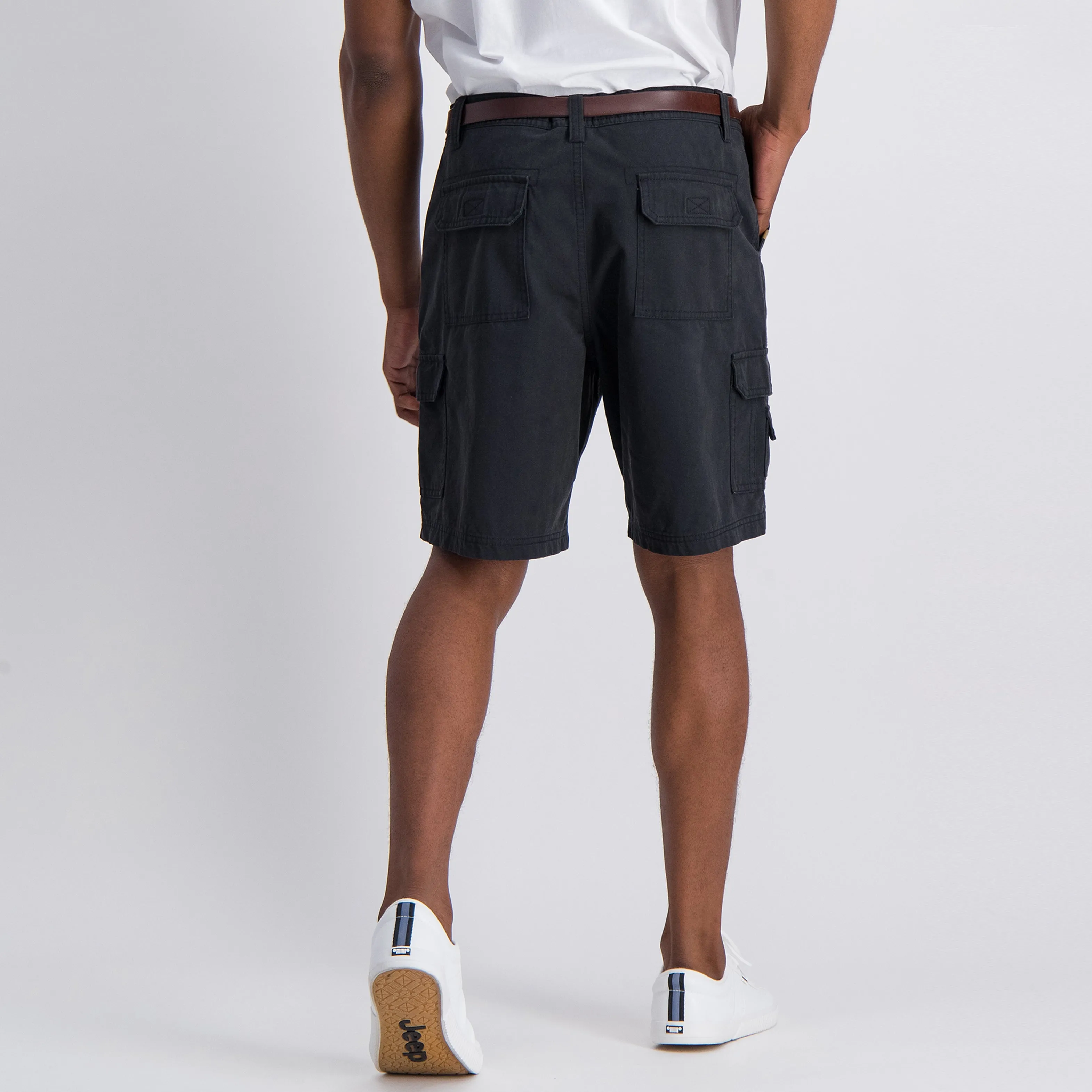 Jeep Navy Cargo Shorts with Fixed Waistband - Jms21011 M.