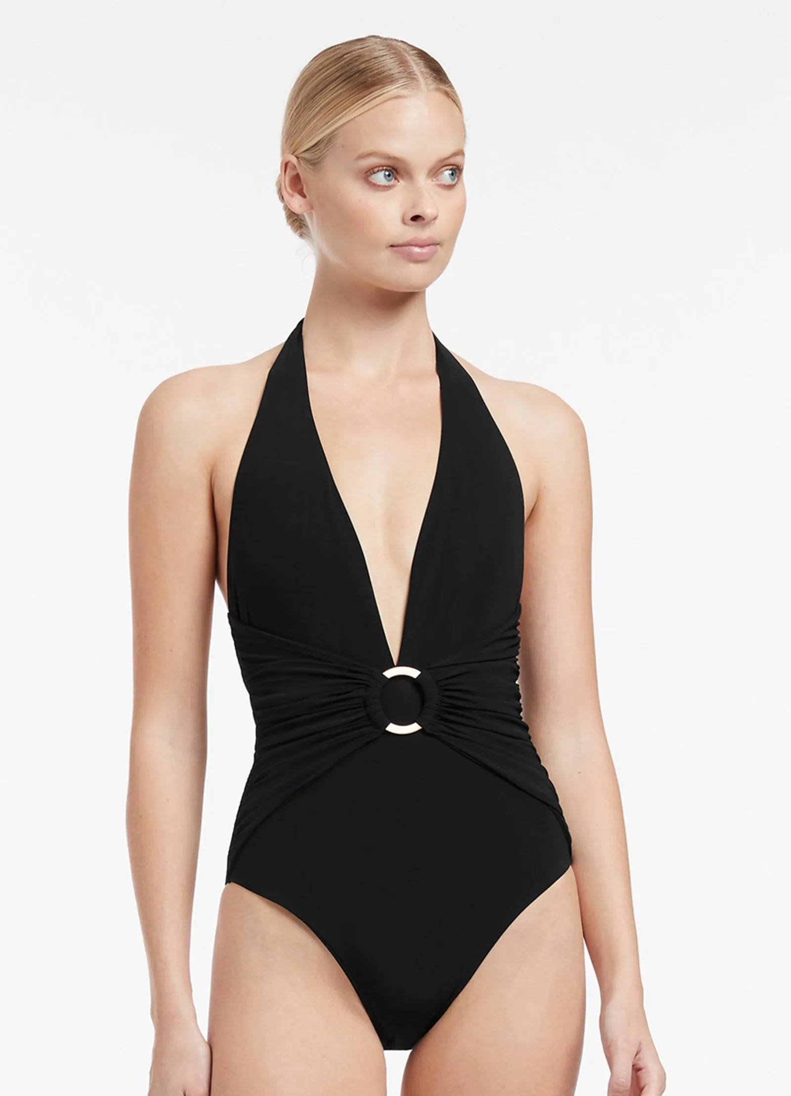 Jetset Plunge Swimsuit in Black.