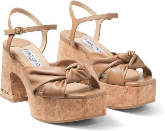 Brown Jimmy Choo Heloise 95 wedge sandals