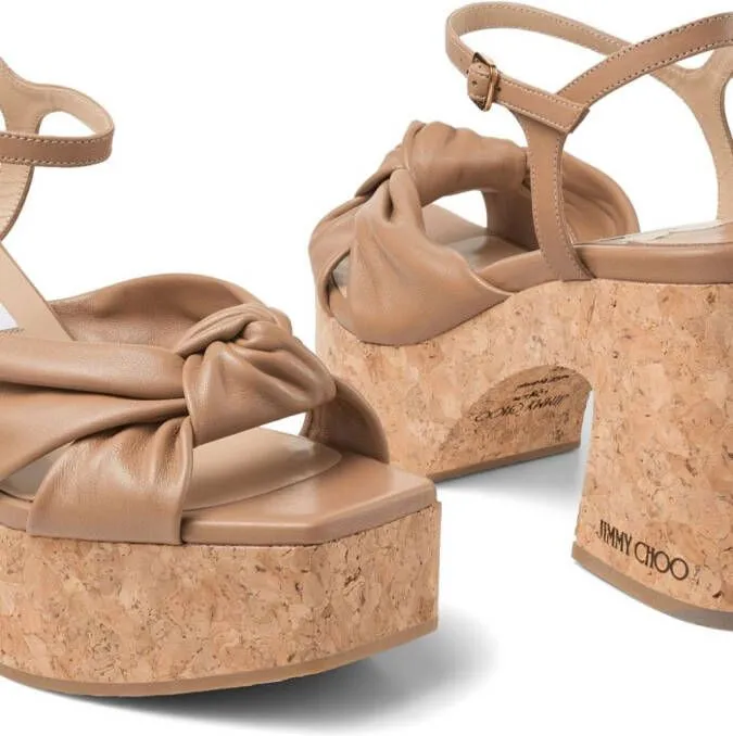 Brown Jimmy Choo Heloise 95 wedge sandals