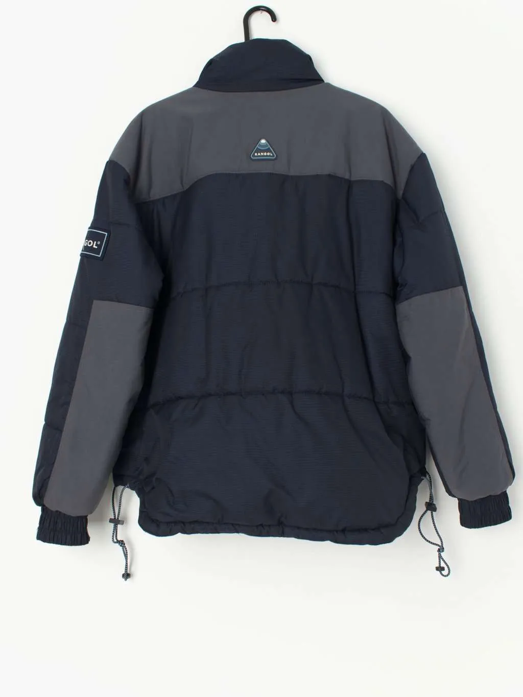 Kangol puffer jacket navy blue grey - Medium / Large