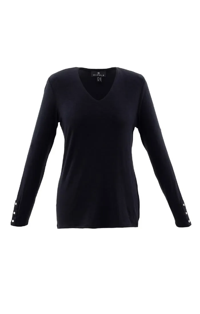 Ladies Marble V Neck Sweater