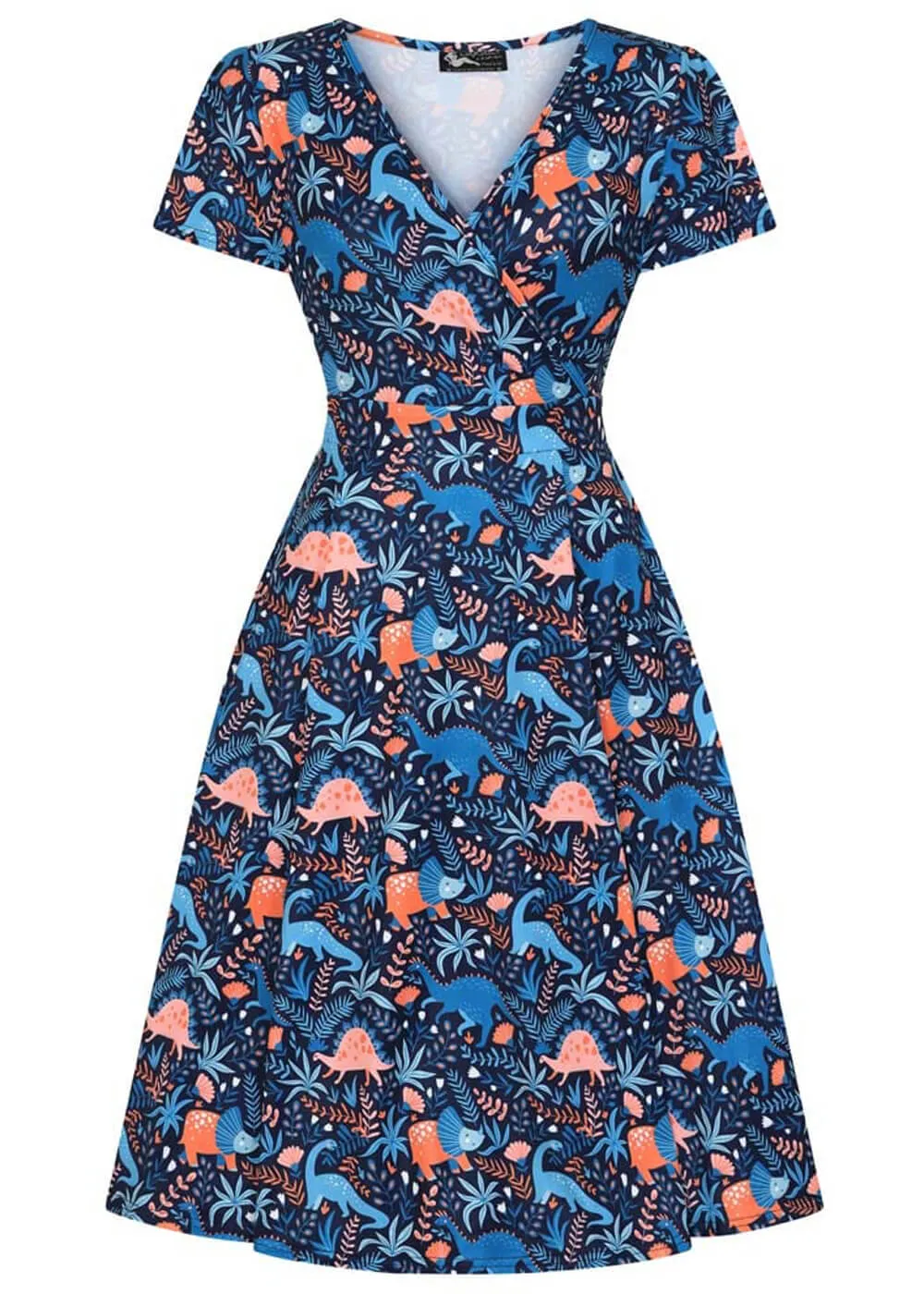 Blue Dino Swing Dress Lyra by Lady V Lady Voluptuous