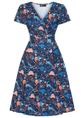 Blue Dino Swing Dress Lyra by Lady V Lady Voluptuous