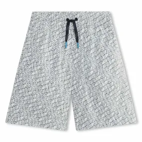 Lanvin Shorts Logo Print Sea Green All Over