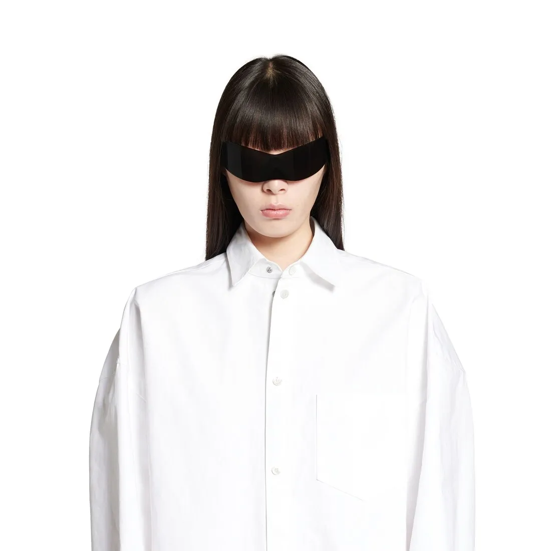 Large Fit White Outerwear Shirt