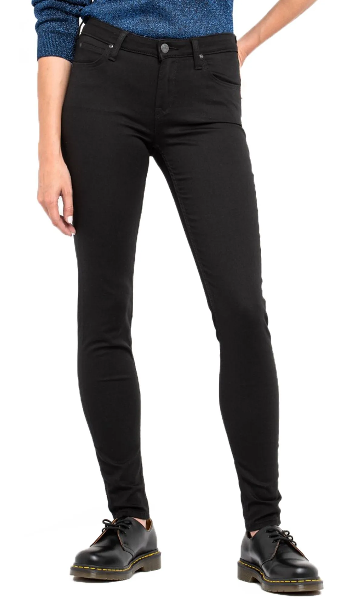 Black Rinse Lee Scarlett Skinny Stretch Jeans