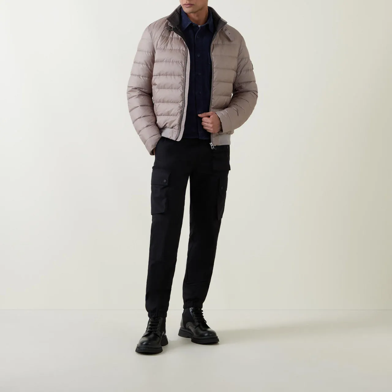 Light Grey Padded Casual Jacket by BELSTAFF