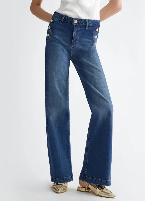 Liu Jo Flare Jeans With Buttons