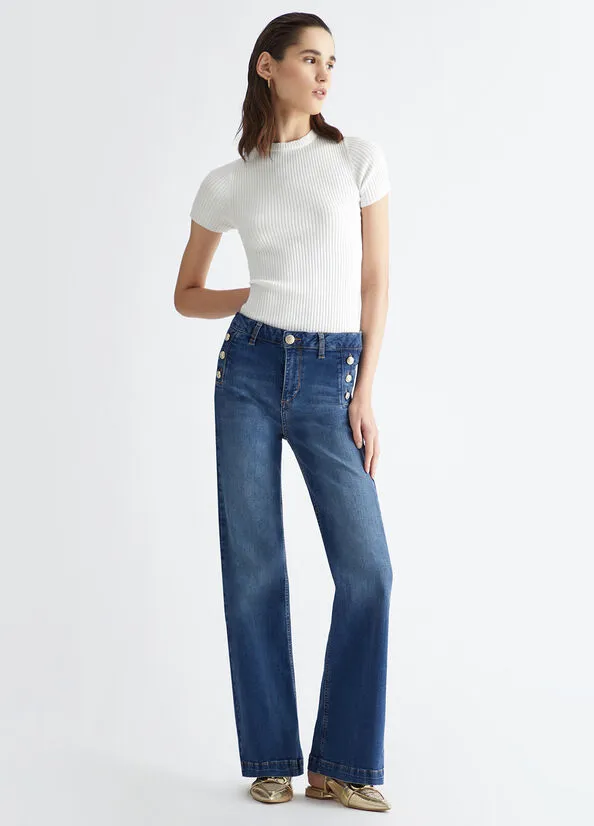 Liu Jo Flare Jeans With Buttons