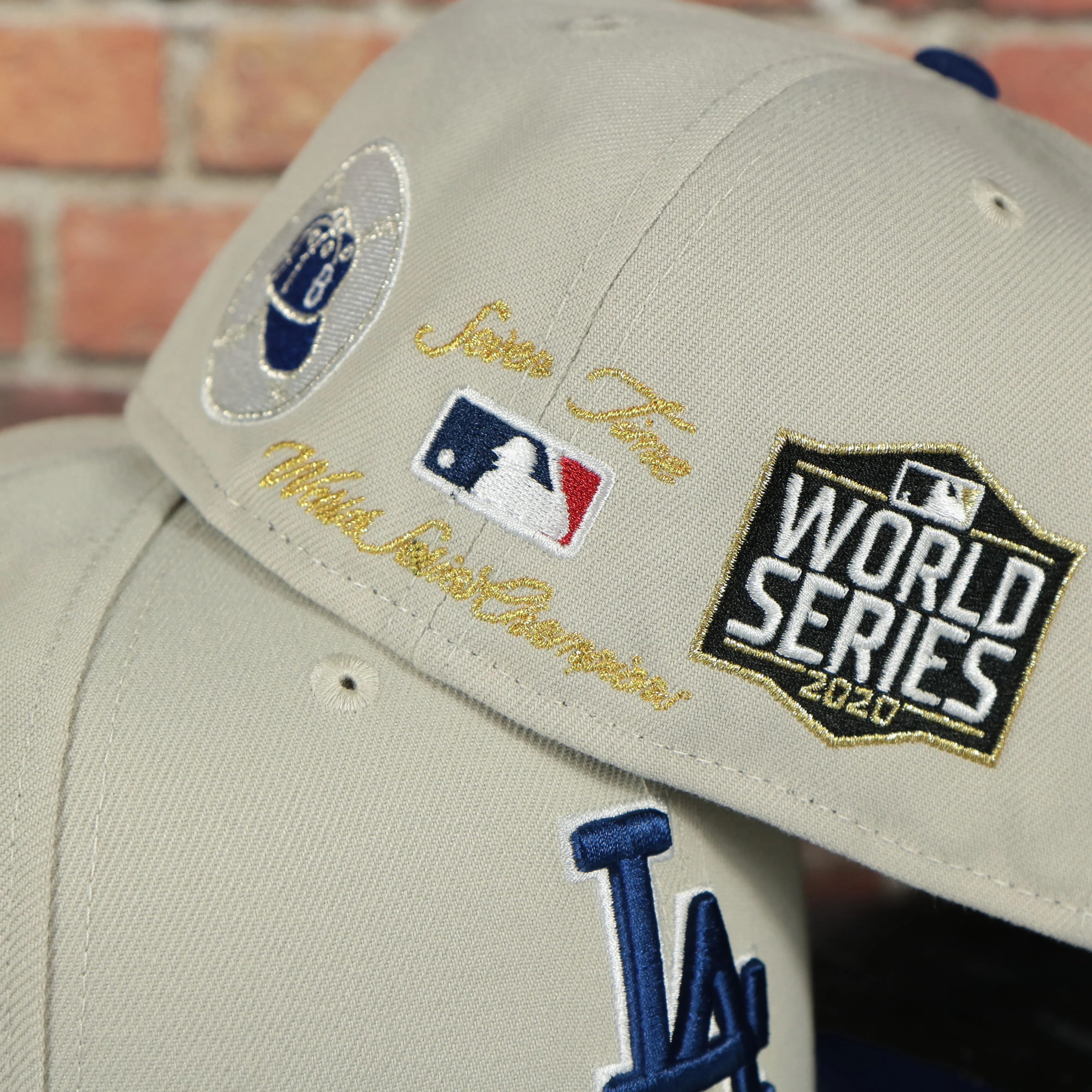 Los Angeles Dodgers 7-Time World Series Champions Grey Bottom Sand/Royal Fitted Cap