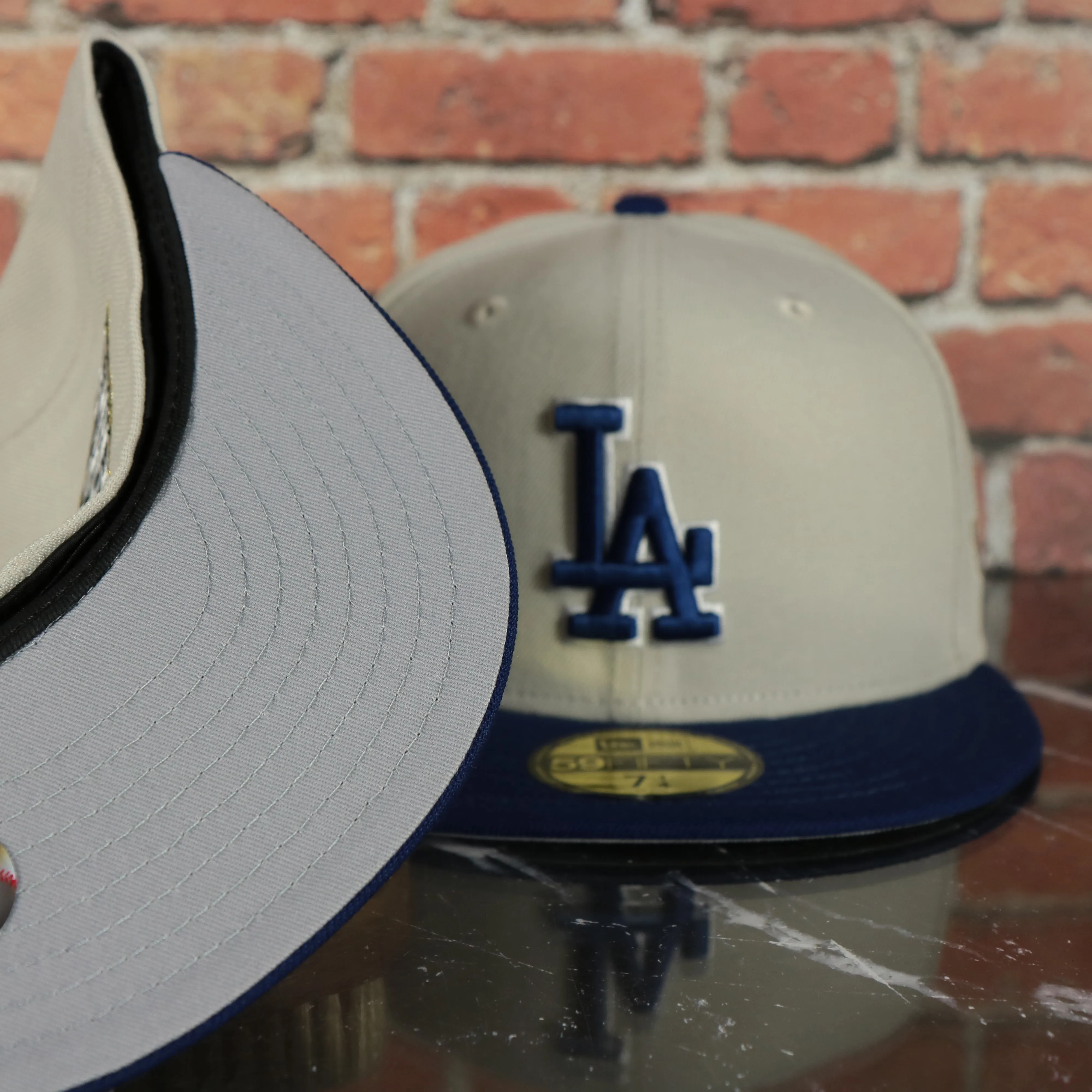 Los Angeles Dodgers 7-Time World Series Champions Grey Bottom Sand/Royal Fitted Cap