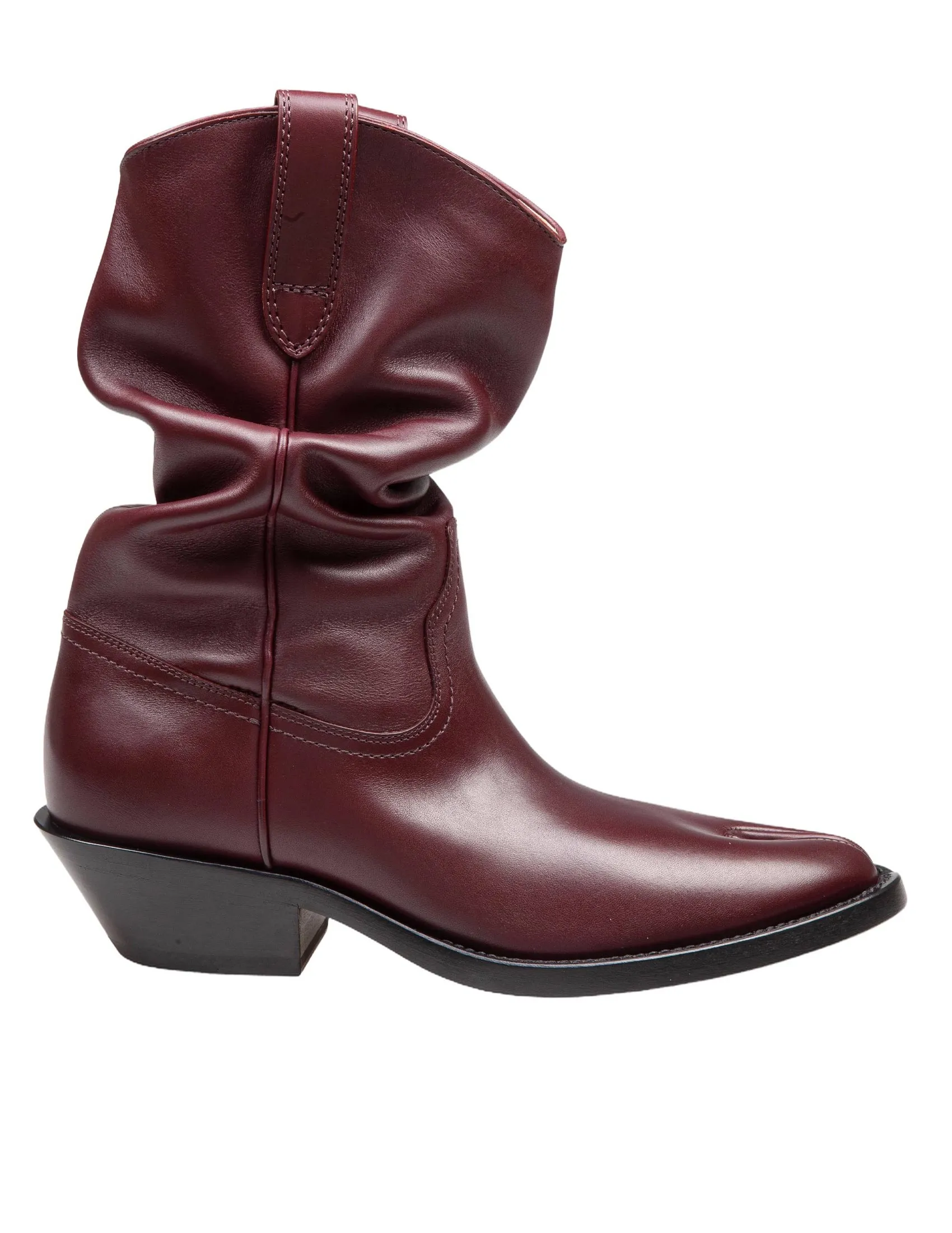 Maison Margiela Tabi Texan Boot Leather Bordeaux