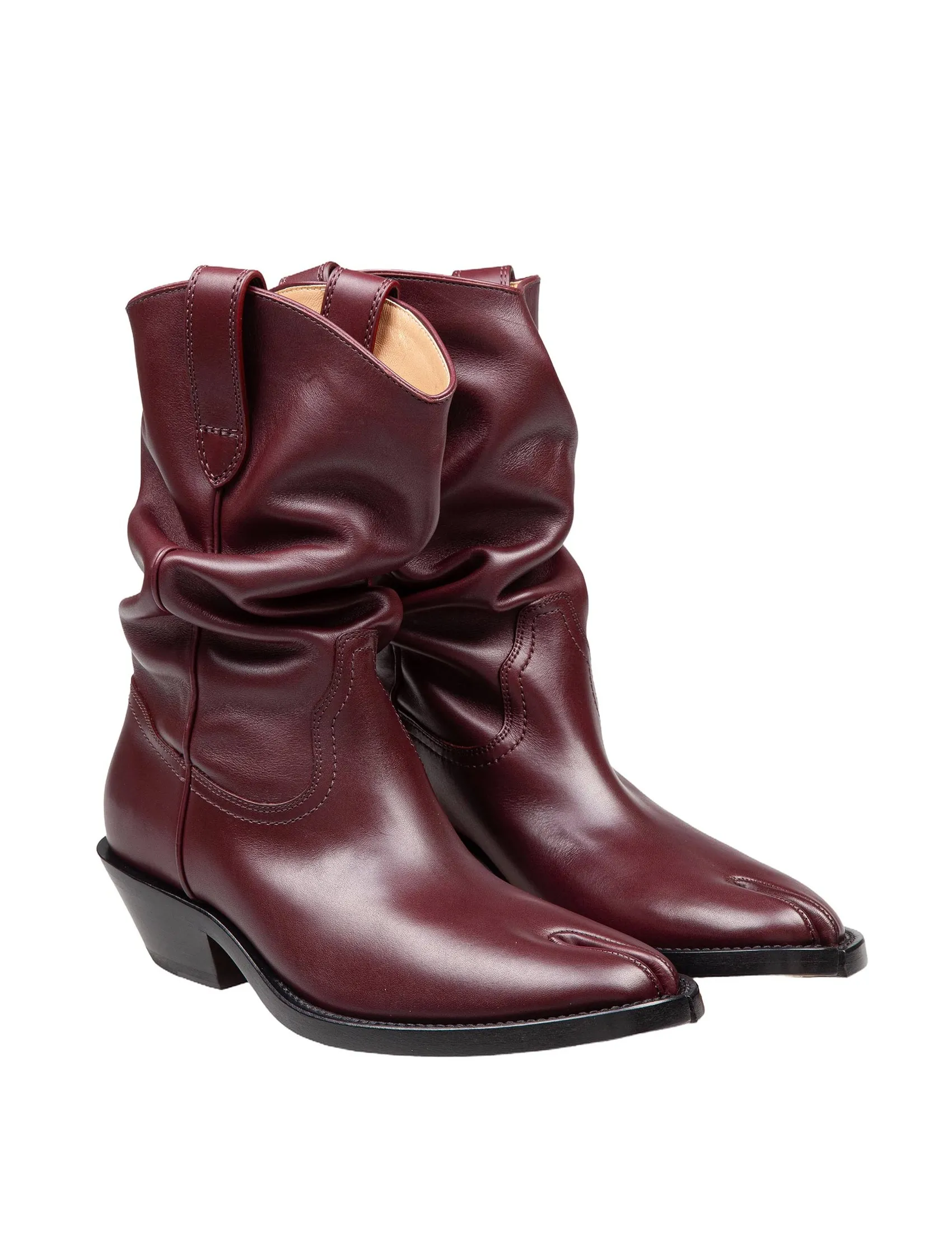 Maison Margiela Tabi Texan Boot Leather Bordeaux