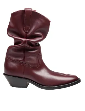 Maison Margiela Tabi Texan Boot Leather Bordeaux