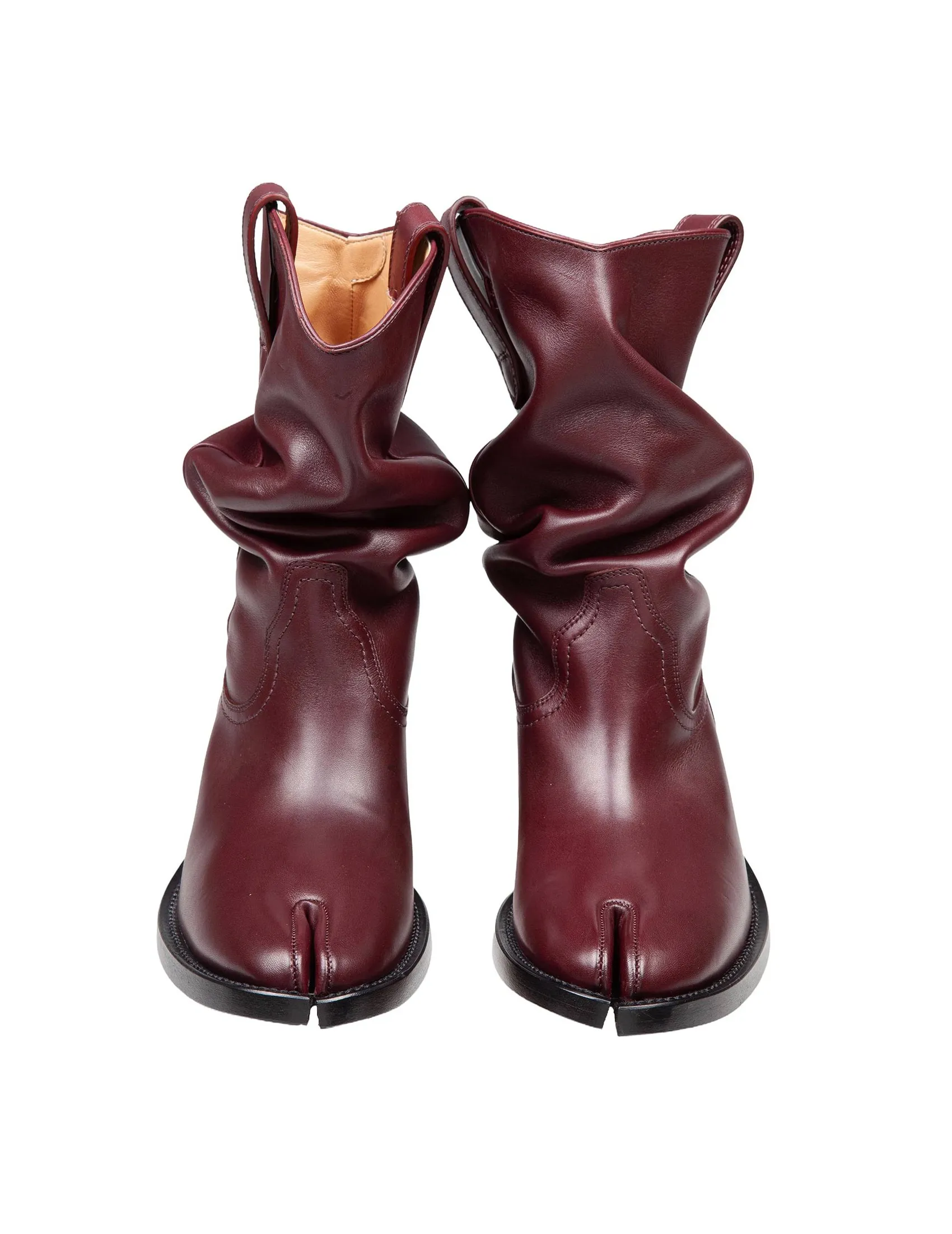 Maison Margiela Tabi Texan Boot Leather Bordeaux