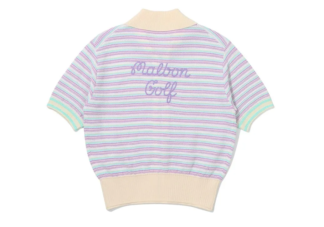 Malbon Golf Street Style Logo Cardigans with Short Sleeves