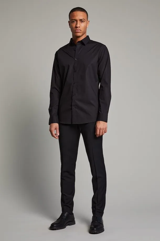 Black Matinique Robo N Stretch Poplin Dress Shirt