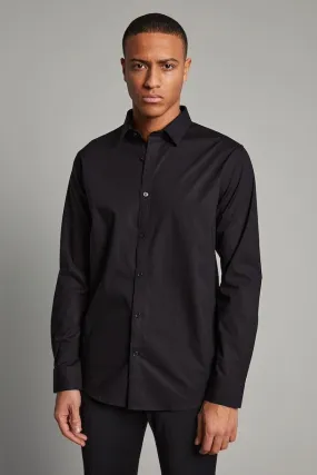 Black Matinique Robo N Stretch Poplin Dress Shirt