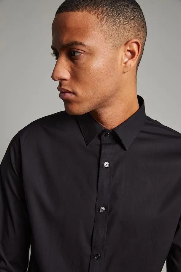 Black Matinique Robo N Stretch Poplin Dress Shirt