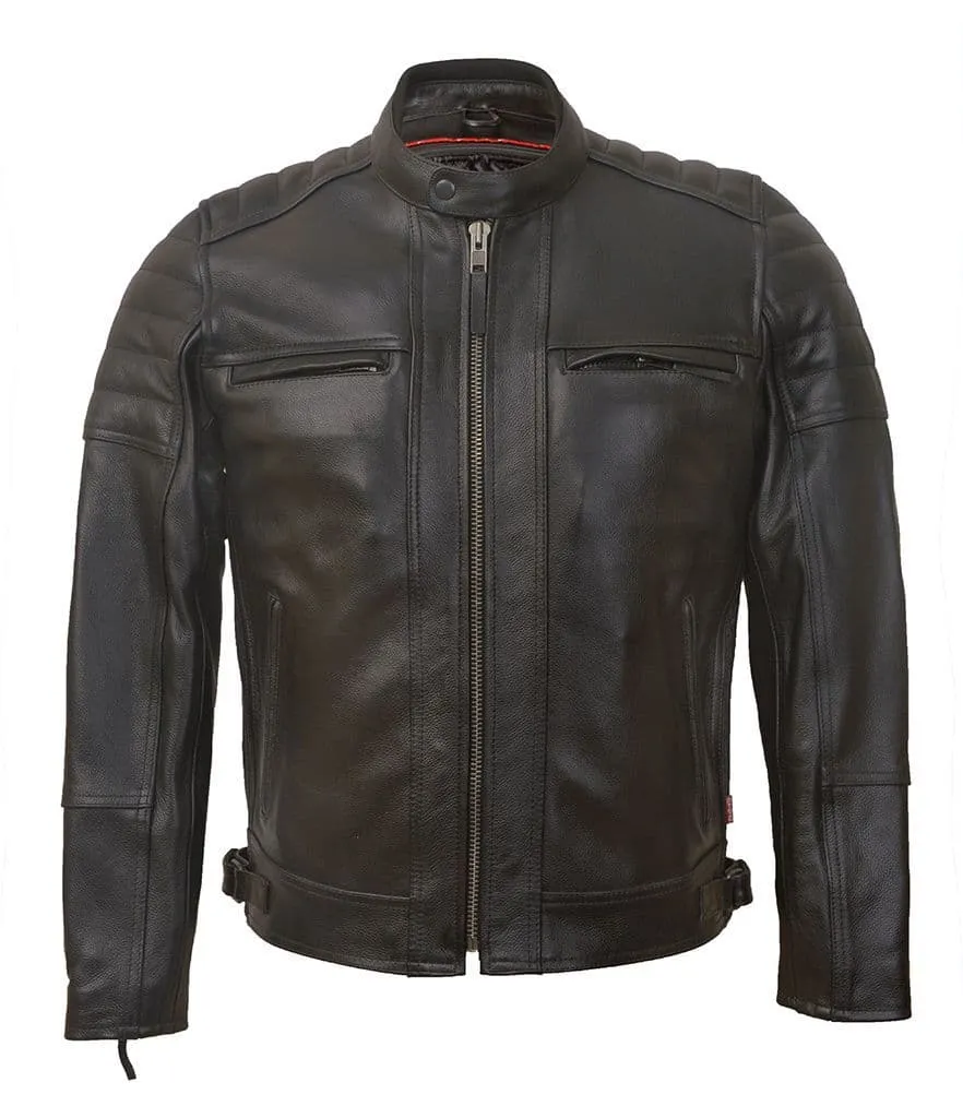 Men's MB309 Leather Motorcycle Jacket